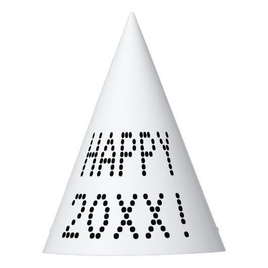 Happy New Year Schwarz & Weiß benutzerdefinierte N Partyhütchen (Vorderseite)