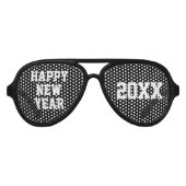 Happy New Year Schwarz-weiß Custom Year Partybrille (Vorderseite)