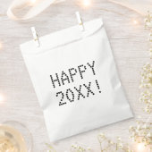 Happy New Year Schwarz-weiße Zollnummer modern Geschenktütchen (Ausgeschnitten)