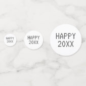 Happy New Year Schwarz-weiße Zollnummer modern Konfetti (Rückseiten)