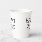 Happy New Year Schwarz-weiße Zollnummer modern Pappbecher (Links)