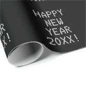 Happy New Year Schwarz-weißer benutzerdefinierter Geschenkpapier (Rolleneckpunkt)