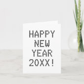 Happy New Year Schwarz-weißer benutzerdefinierter Karte (Vorderseite)