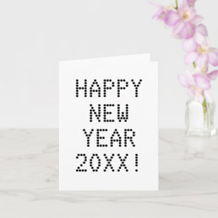 Happy New Year Schwarz-weißer benutzerdefinierter Karte