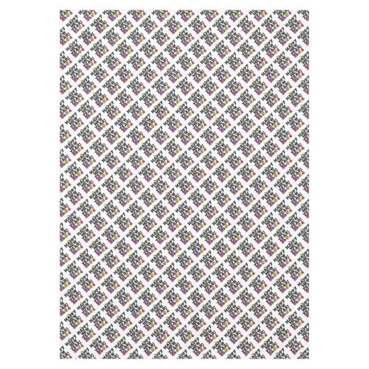 Happy New Year - Schwarzer Text mit Party Hats Tischdecke (Vorderseite)
