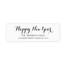 HAPPY NEW YEAR Script Modern Custom Address