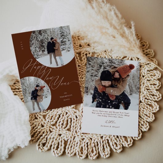 Happy New Year Script Typografy Foto Weihnachten