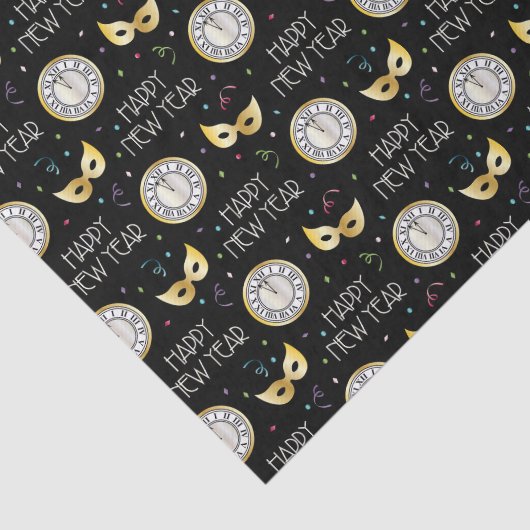 Happy New Year Seidenpapier (Ausschnitt)