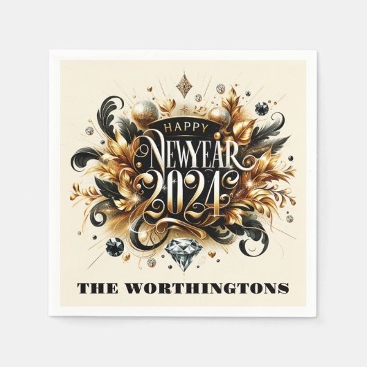 Happy New Year Serviette (Vorderseite)