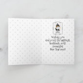 Happy New Year Shetland Sheepdog (Trikolon) Niedli Karte (Innenseite)