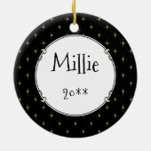 Happy New Year Shetland Sheepdog (Trikolon) Niedli Keramik Ornament (Hinten)