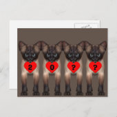 Happy New Year Siamese Kitten Postkarte (Vorne/Hinten)