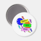 Happy New Year Sign Magnet (Vorderseite/Rückseite)