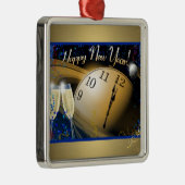 Happy New Year Silbernes Ornament (Rechts)