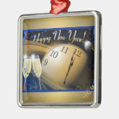 Happy New Year Silbernes Ornament (Links)