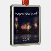 Happy New Year Silbernes Ornament (Rechts)