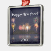 Happy New Year Silbernes Ornament (Links)