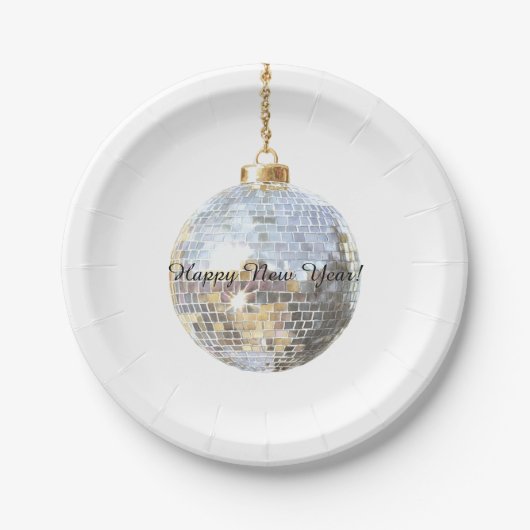 Happy New Year Silver Ball Pappteller (Vorderseite)