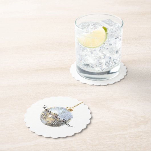 Happy New Year Silver Ball Untersetzer (Vor Ort)