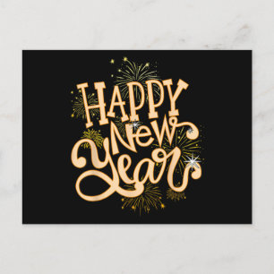 Happy New Year Silvester Party Frauen Männer Famil Feiertagspostkarte