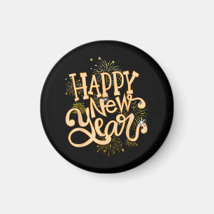 Happy New Year Silvester Party Frauen Männer Famil Magnet