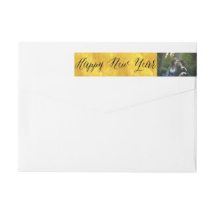 Happy New Year Simple Script Golden Foto Adresse