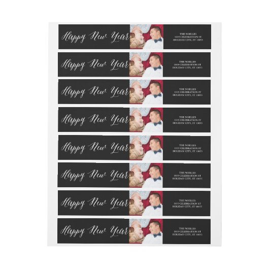 Happy New Year Simple Script Modern Foto Address (Bogen)