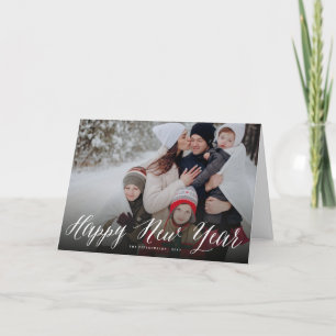 Happy New Year Simple Script Modernes Minimales Fo Feiertagskarte