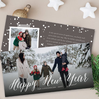 Happy New Year Simple Script Modernes Minimales Fo Feiertagskarte