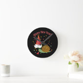 Happy New Year Snail Runde Wanduhr (Zuhause)