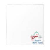 Happy New Year Snowman Notizblock (Vorderseite)