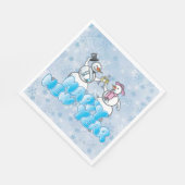 Happy New Year Snowman Serviette (Ecke)