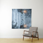 happy new year snowy candle backdrop wandteppich (Beispiel (Horizontal))