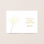 Happy New Year Sparkler Corporate Gold Folienkarte (Innenseite)