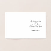 Happy New Year Sparkler Corporate Silver Folienkarte (Innenseite)