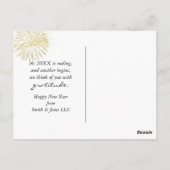 Happy New Year Sparklers On a Midnight Clock Postkarte (Rückseite)