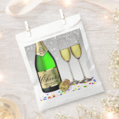 Happy New Year Sparkling Wine Bottle 2025 Geschenktütchen (Ausgeschnitten)