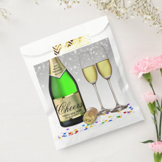 Happy New Year Sparkling Wine Bottle 2025 Geschenktütchen (Versiegelt)
