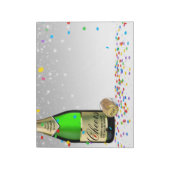 Happy New Year Sparkling Wine Bottle 2025 Notizblock (Rotiert)