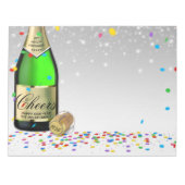 Happy New Year Sparkling Wine Bottle 2025 Notizblock (Vorderseite)