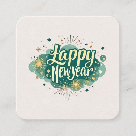 Happy New Year Square Business Card Quadratische Visitenkarte (Vorderseite)
