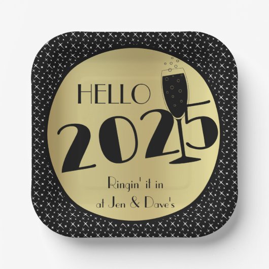 Happy New Year Square Pappteller (Vorderseite)