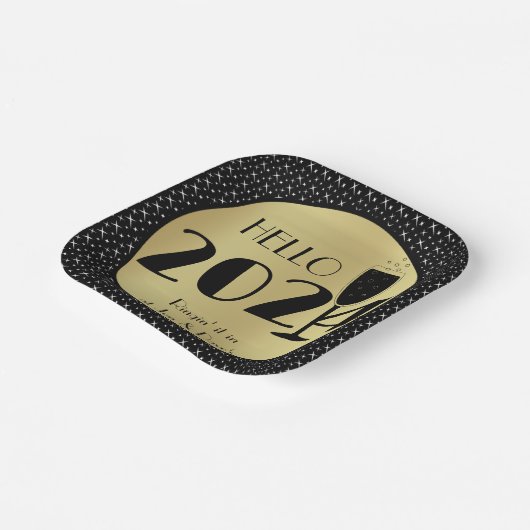 Happy New Year Square Pappteller (Gewinkelt)