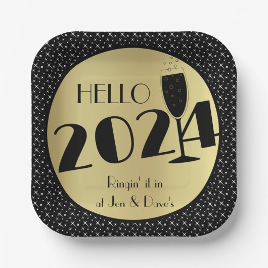 Happy New Year Square Pappteller (Vorderseite)