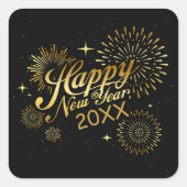 Happy New Year Square Sticker (Vorderseite)
