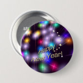 Happy New Year Star Lights Button (Vorne & Hinten)