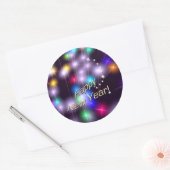Happy New Year Star Lights Runder Aufkleber (Umschlag)