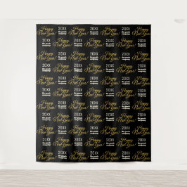 Happy New Year Step and Repetier Party Backdrop Wandteppich