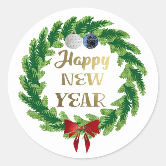 Happy New Year Sticker (Vorderseite)