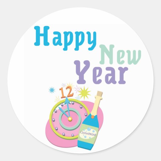 Happy New Year Stickers (Vorderseite)